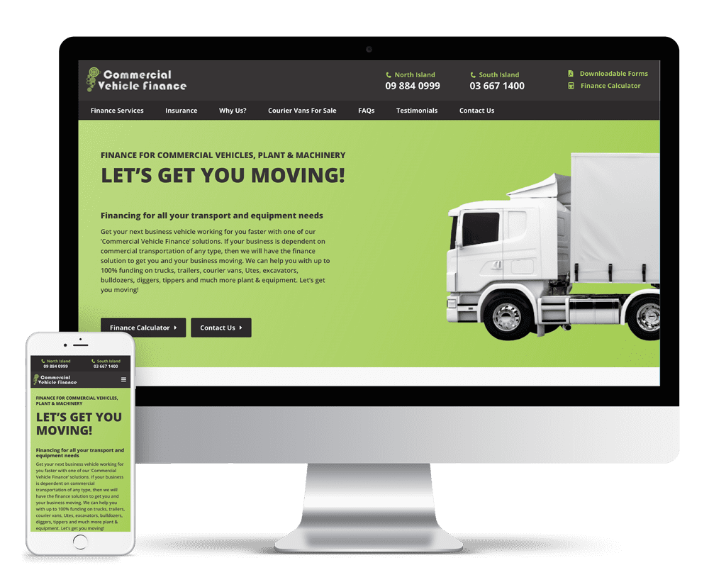 Commercial Vehicle Finance | ZESTY | Web Design Auckland