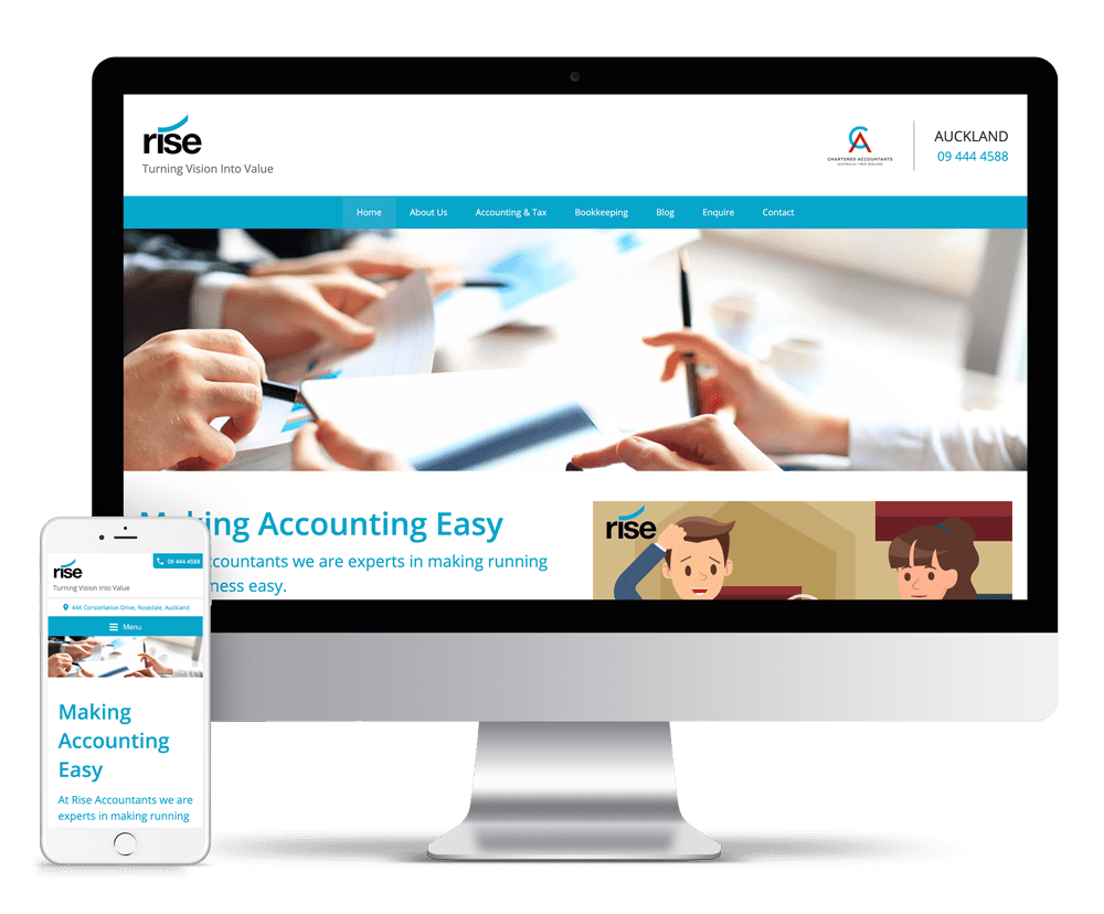 Rise Accountants | ZESTY | Web Design Auckland